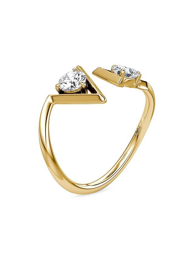 Womens VRAI V 14K Yellow Gold & 0.50 TCW Lab-Grown Diamond Cuff Ring Product Image