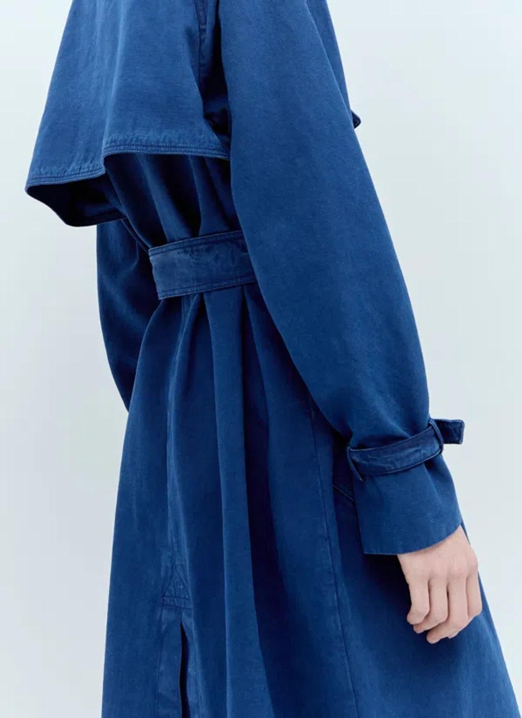 MAX MARA Calao Long Denim Trench Coat In Blue Product Image