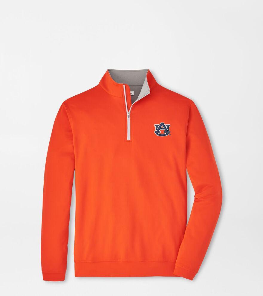 Peter Millar Mens Auburn Perth Performance Quarter-Zip | Color: Orange | Size: M Product Image