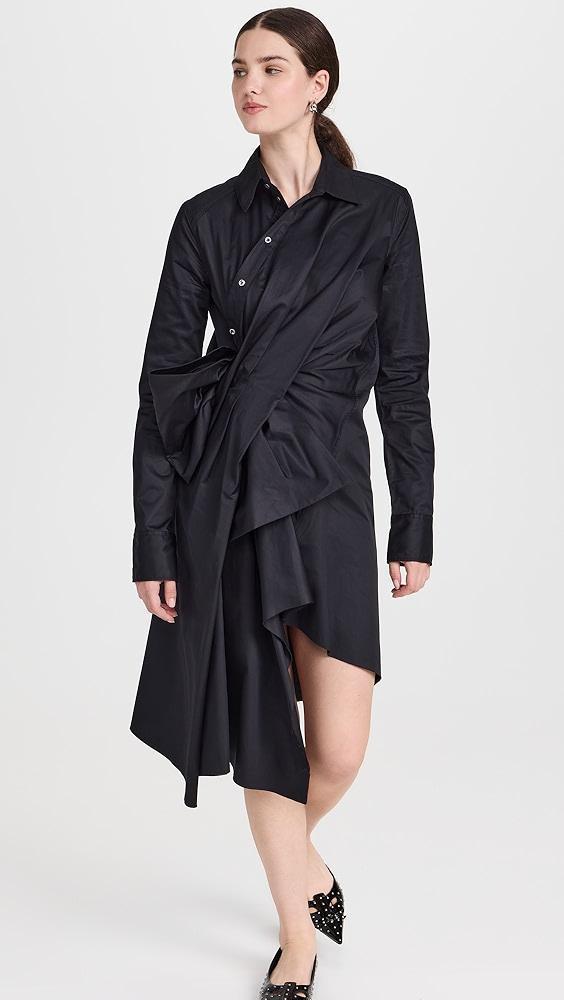 Marques Almeida Shirt Dress with Draped Side Bow | Shopbop Product Image