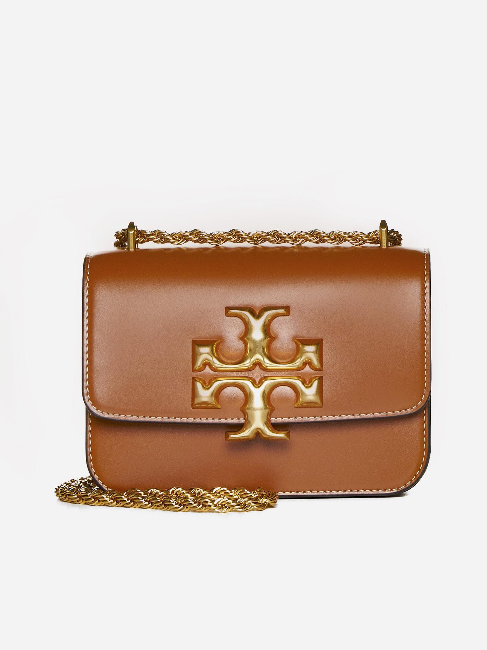 TORY BURCH Eleanor Small Leather Shoulder Bag In Whiskey Product Image