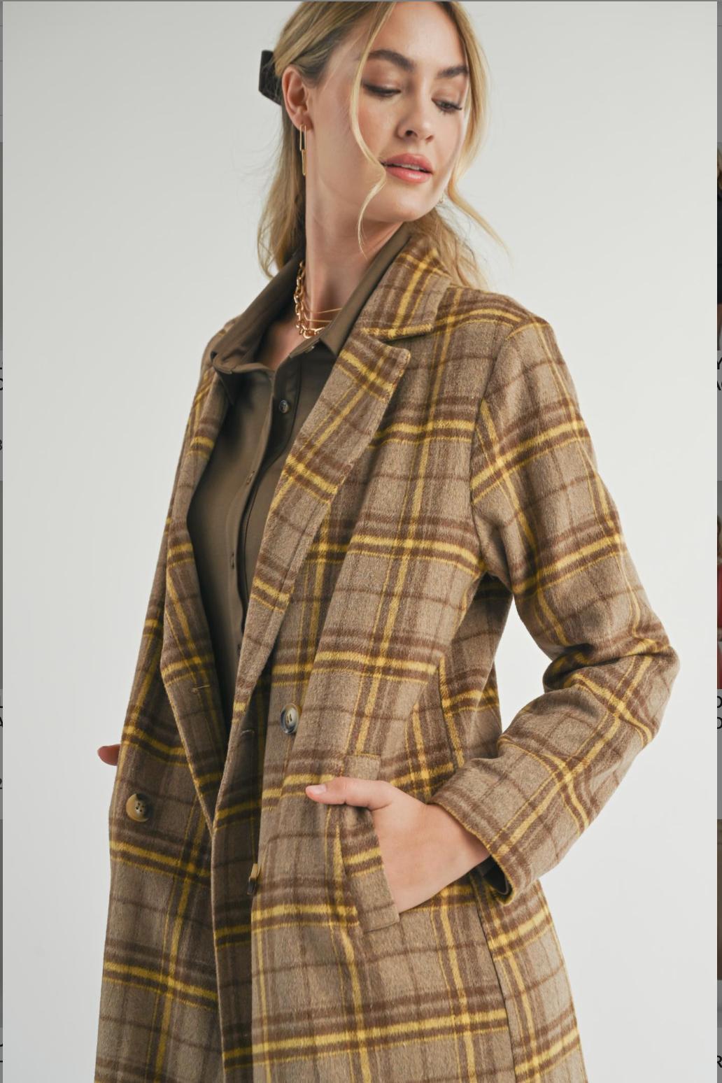 Jenny Long Plaid Coat Product Image