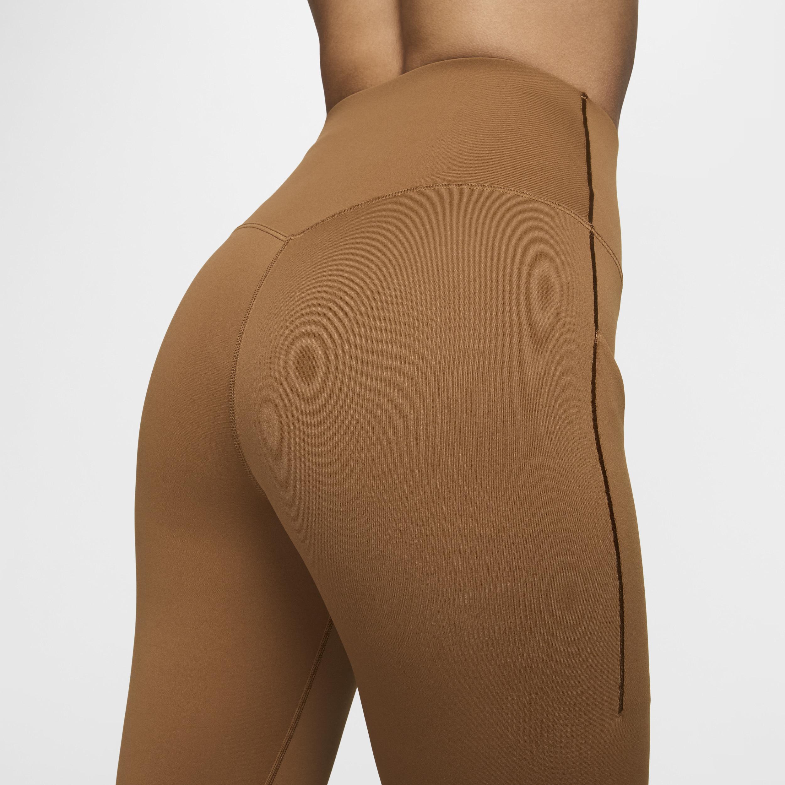 Nike Womens Nike Universal High Rise DF 7/8 Tight - Womens Lt British Tan/Black Product Image