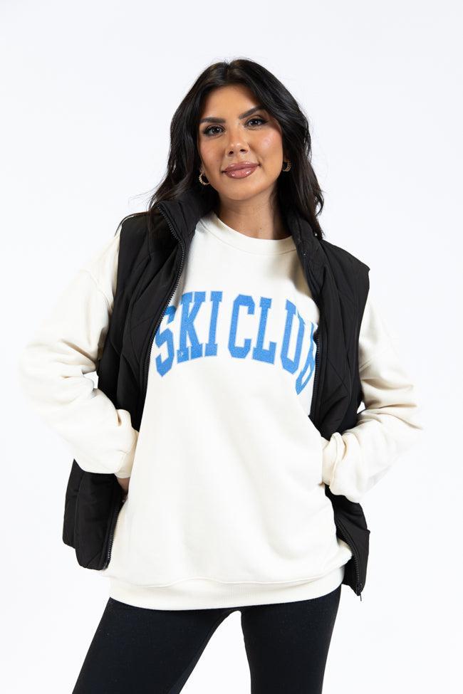 Ski Club Cream Oversized Graphic Sweatshirt Product Image