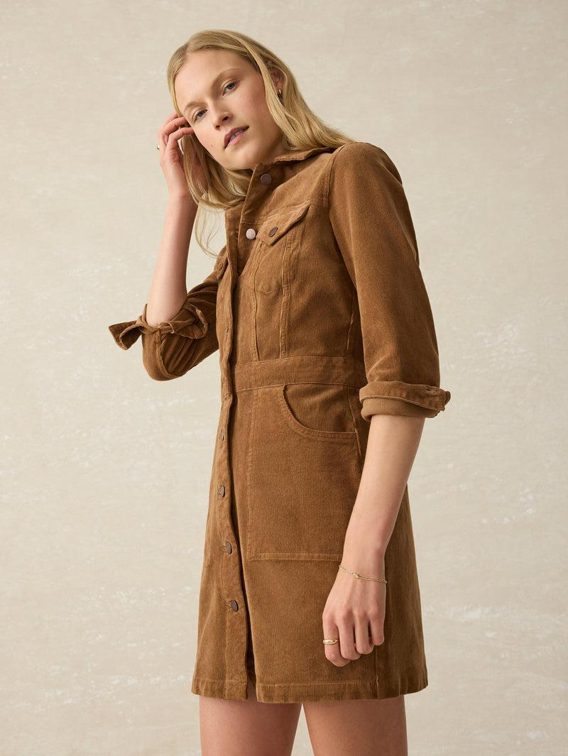 Softstretch Cord Michelle Dress - Cord Brown Female Product Image