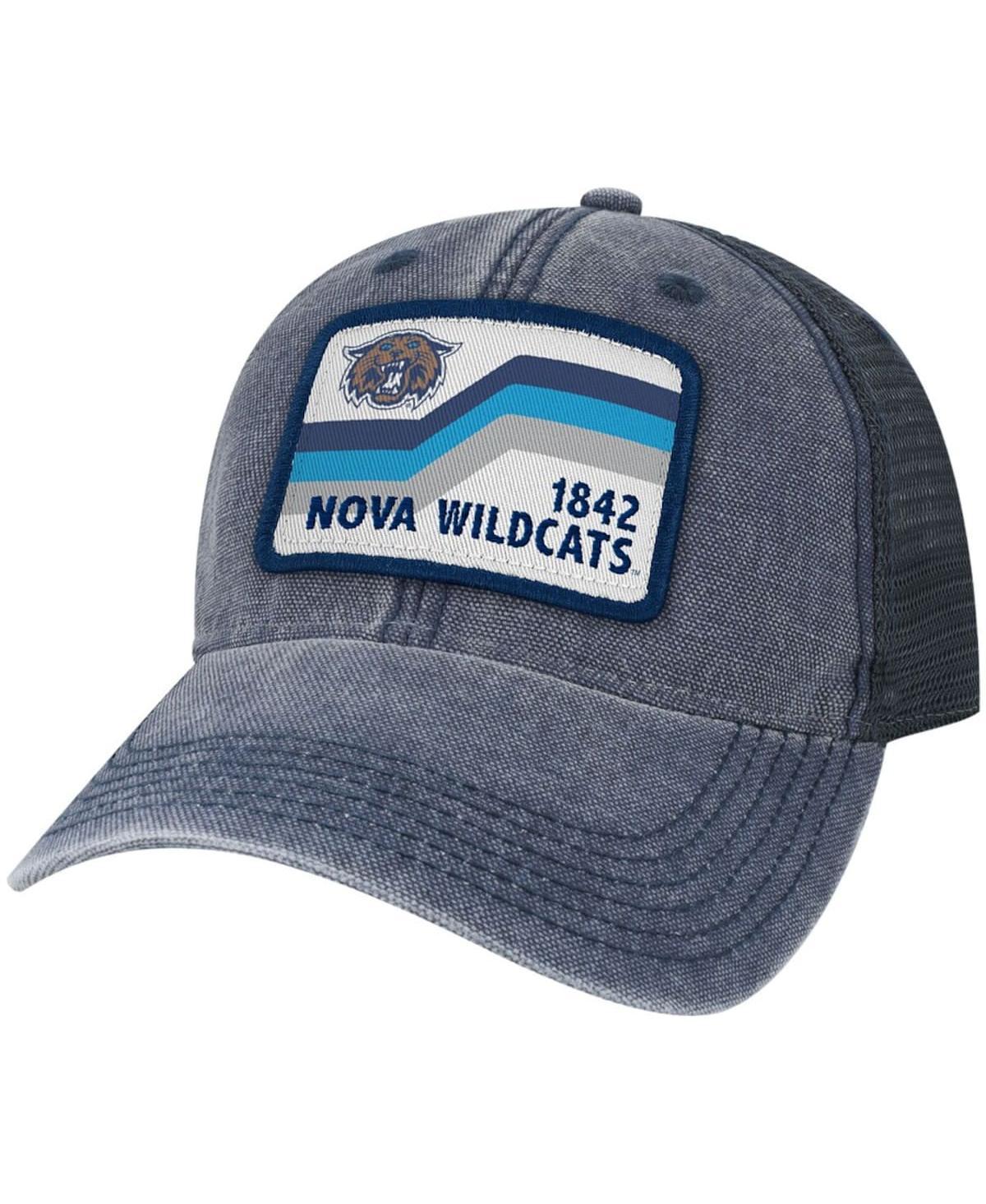 Mens Villanova Wildcats Sun & Bars Dashboard Trucker Snapback Hat, Blue Product Image