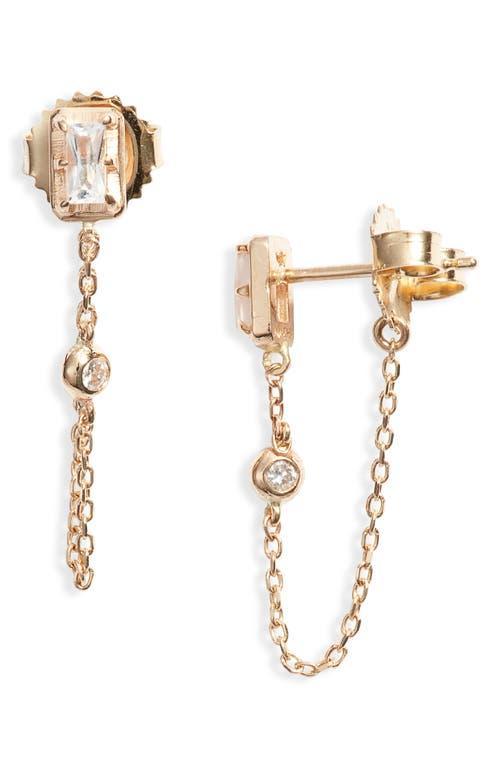 Anzie Clo Chain Drop Diamond Front/Back Earrings Product Image