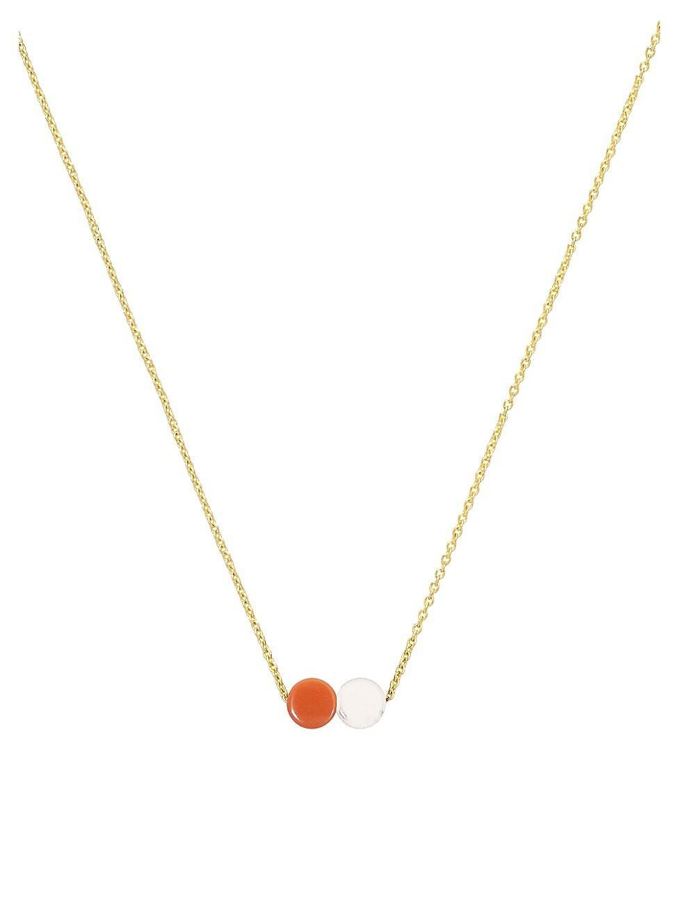 Womens Mar, Sol Y Arena Goldtone & Coral Sun & Moon Pendant Necklace Product Image