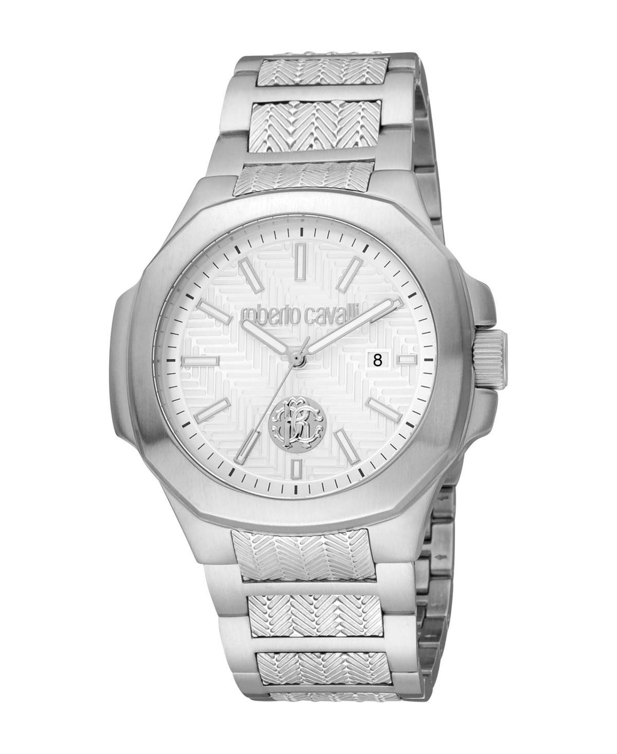 Roberto Cavalli Mens Quartz Silver-tone Stainless Steel Watch 41mm - Silver Product Image