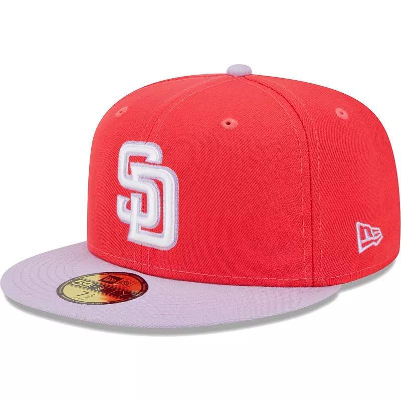 Mens New Era /Lavender San Diego Padres Spring Color Two-Tone 59FIFTY Fitted Hat Product Image