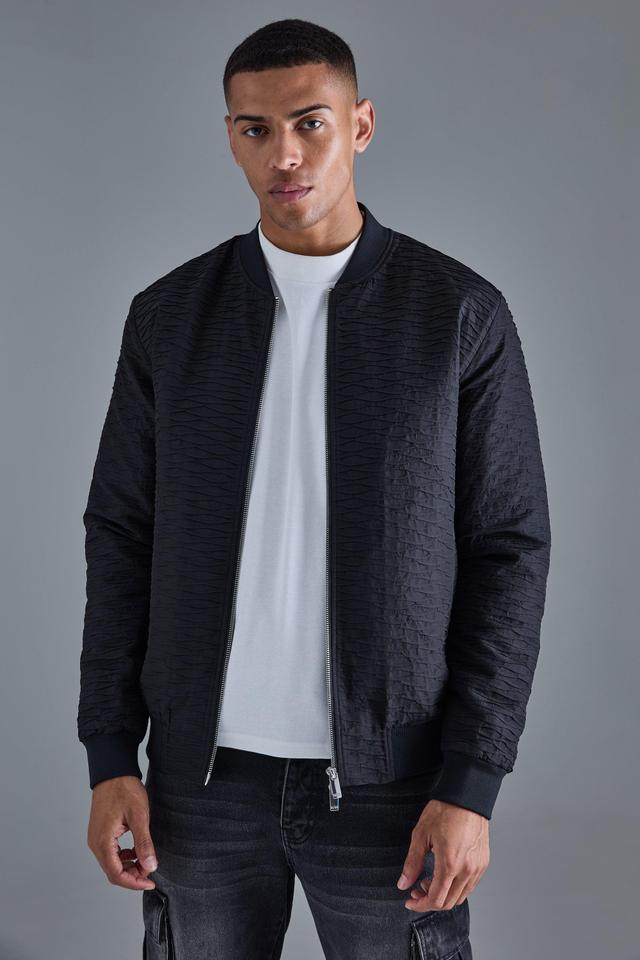 Ruched Effect Bomber Jacket | boohooMAN USA Product Image