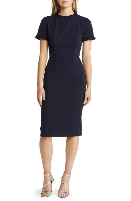 Maggy London Womens Ruffled-Trim Sheath Dress - Twlght Product Image