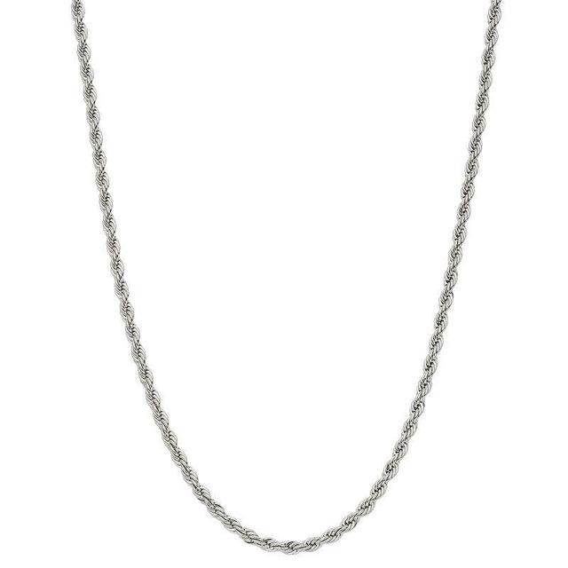 Silver Tone Long Rope Chain Necklace, Womens Product Image