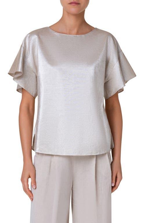 Metallic Linen Canvas Blouse Product Image