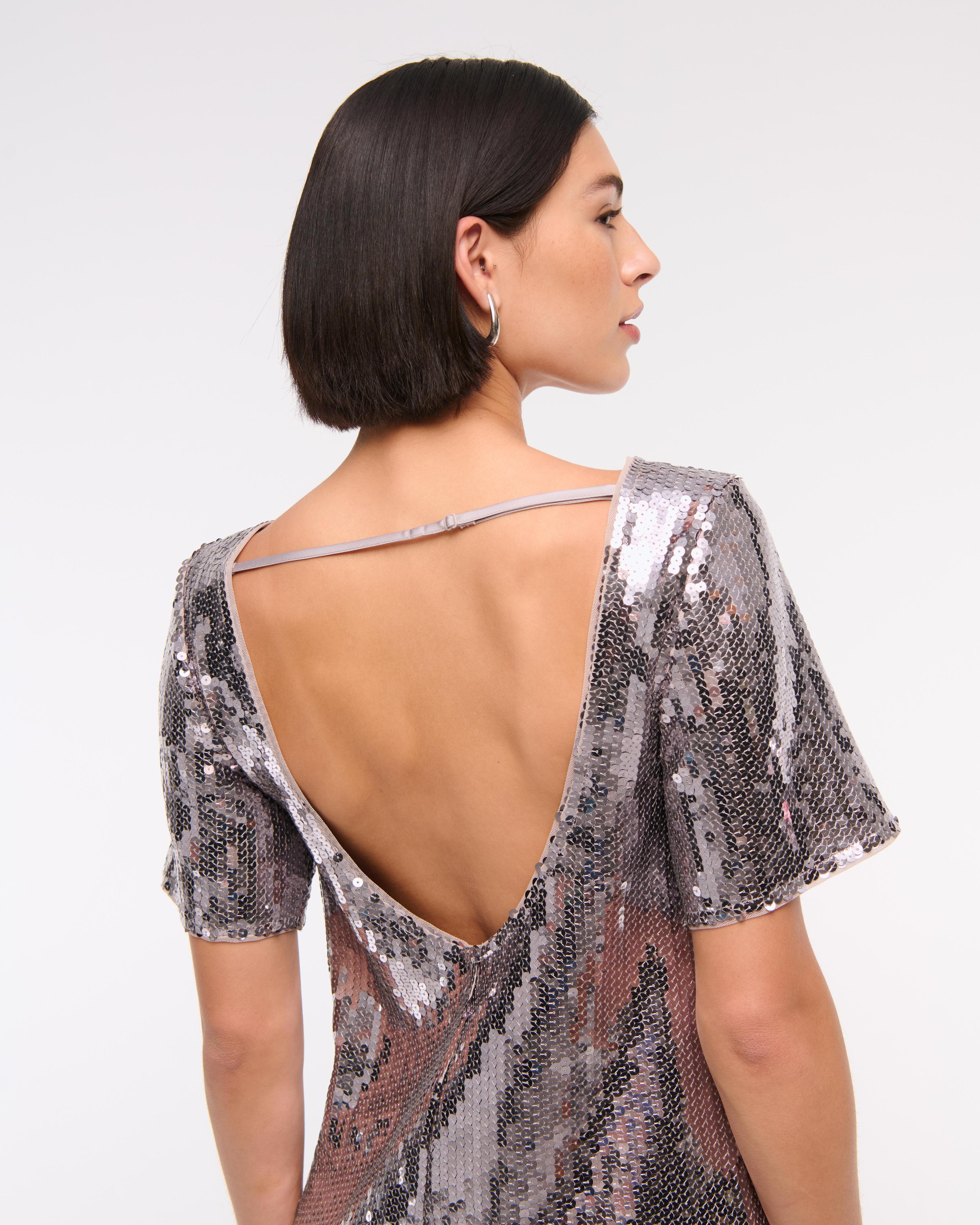 Sequin Tee Shift Mini Dress Product Image