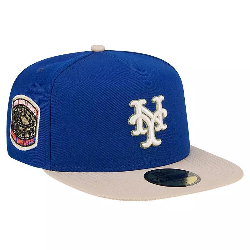 Mens New Era Royal New York Mets Canvas A-Frame 59FIFTY Fitted Hat Product Image