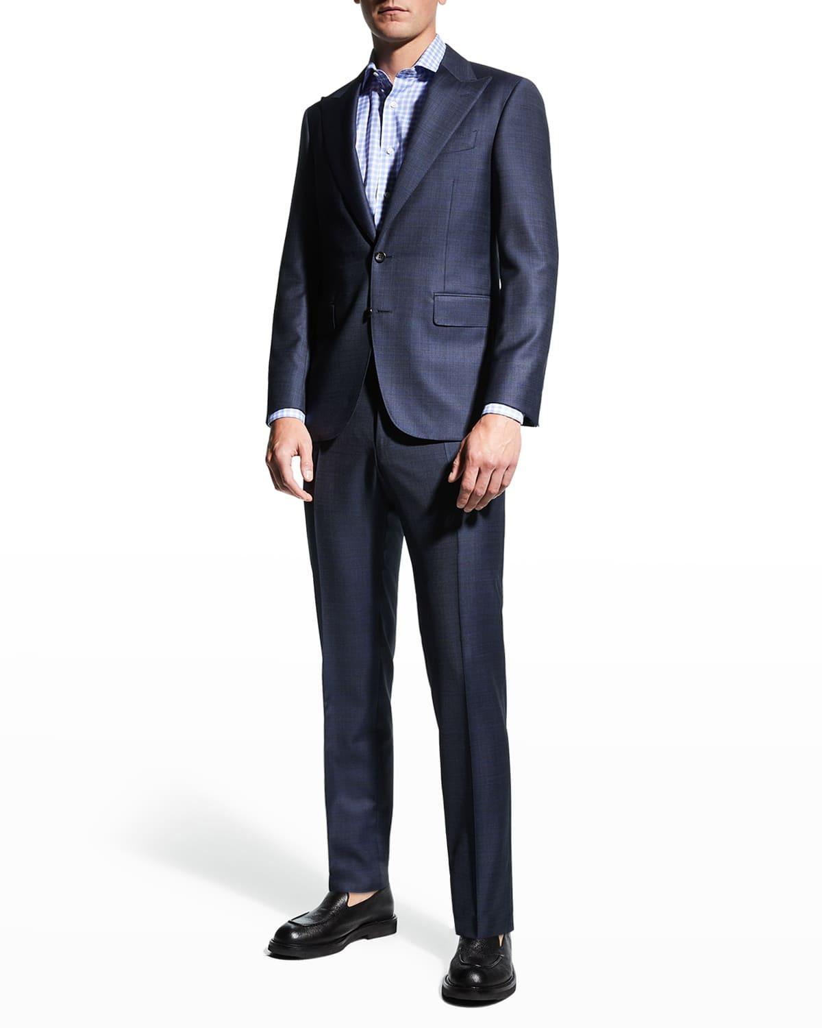 Mens Heathered Wool Two-Piece Suit Product Image