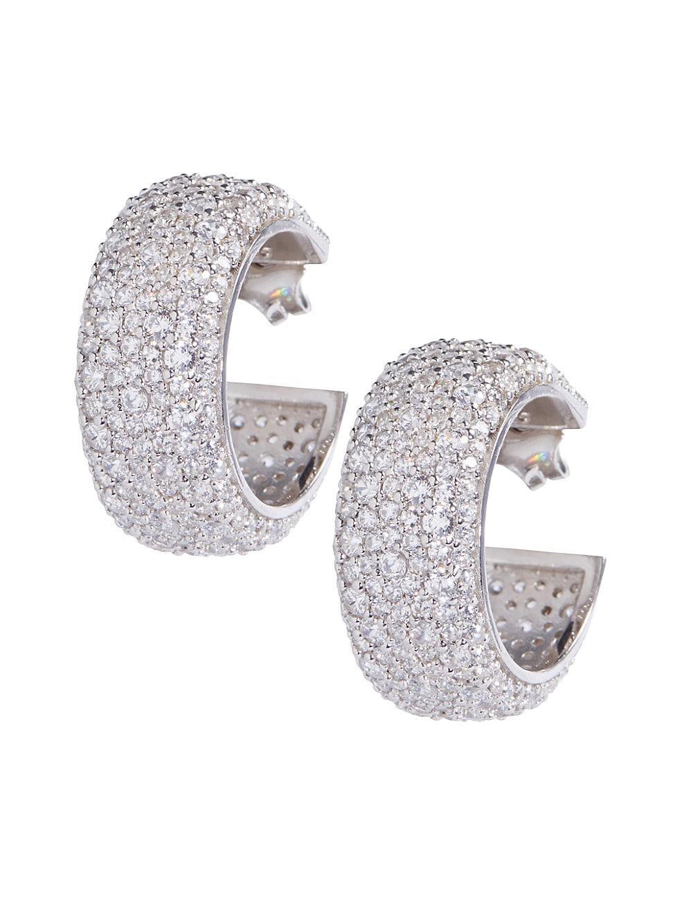 Womens Audrey 14K Gold Vermeil & Crystal Hoop Earrings Product Image