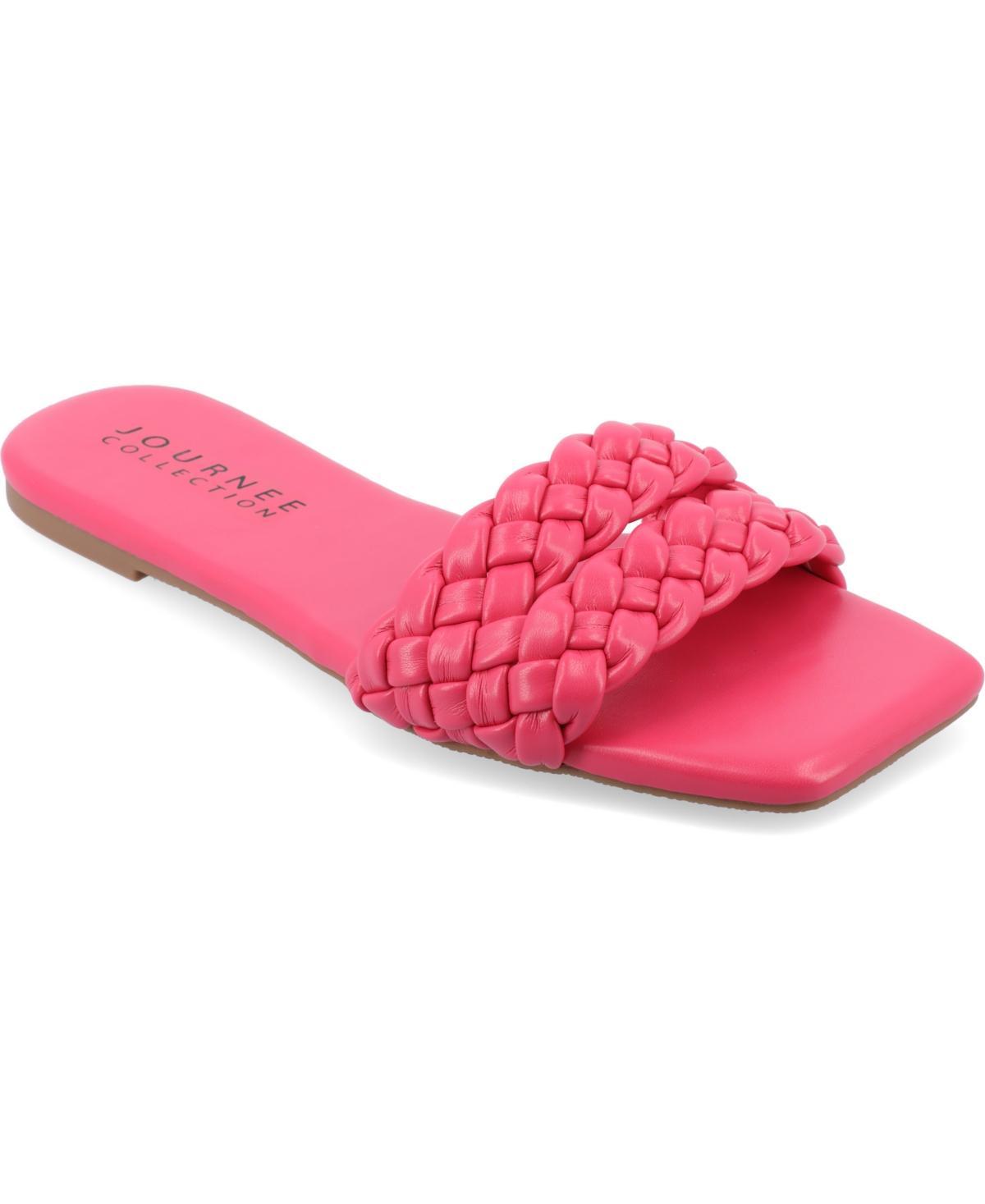 Journee Collection Sawyerr Womens Braided Slide Sandals Product Image