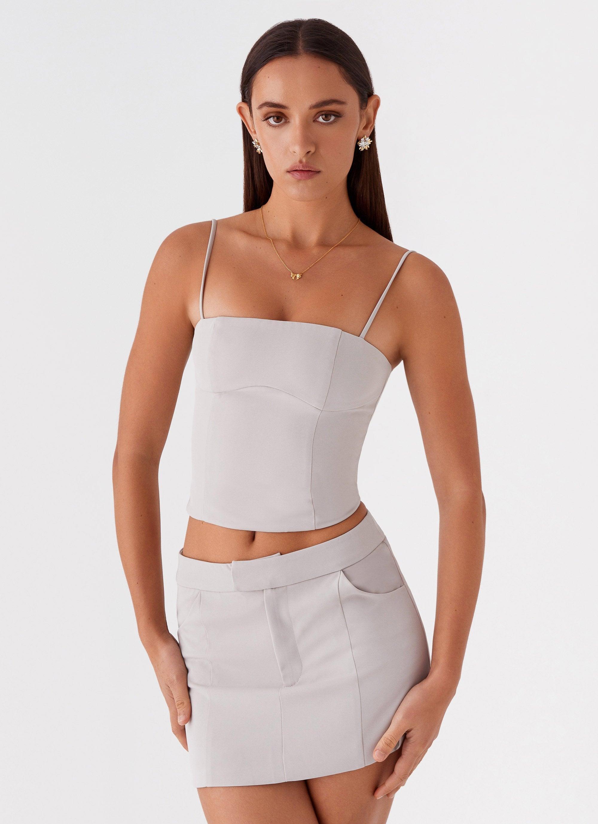 Eliana Suit Mini Skirt - Grey product image