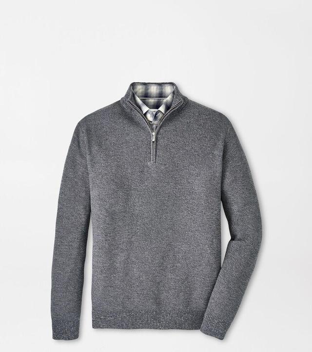 Peter Millar Mens Nevis Twisted Quarter-Zip | Color: Iron | Size: M Product Image