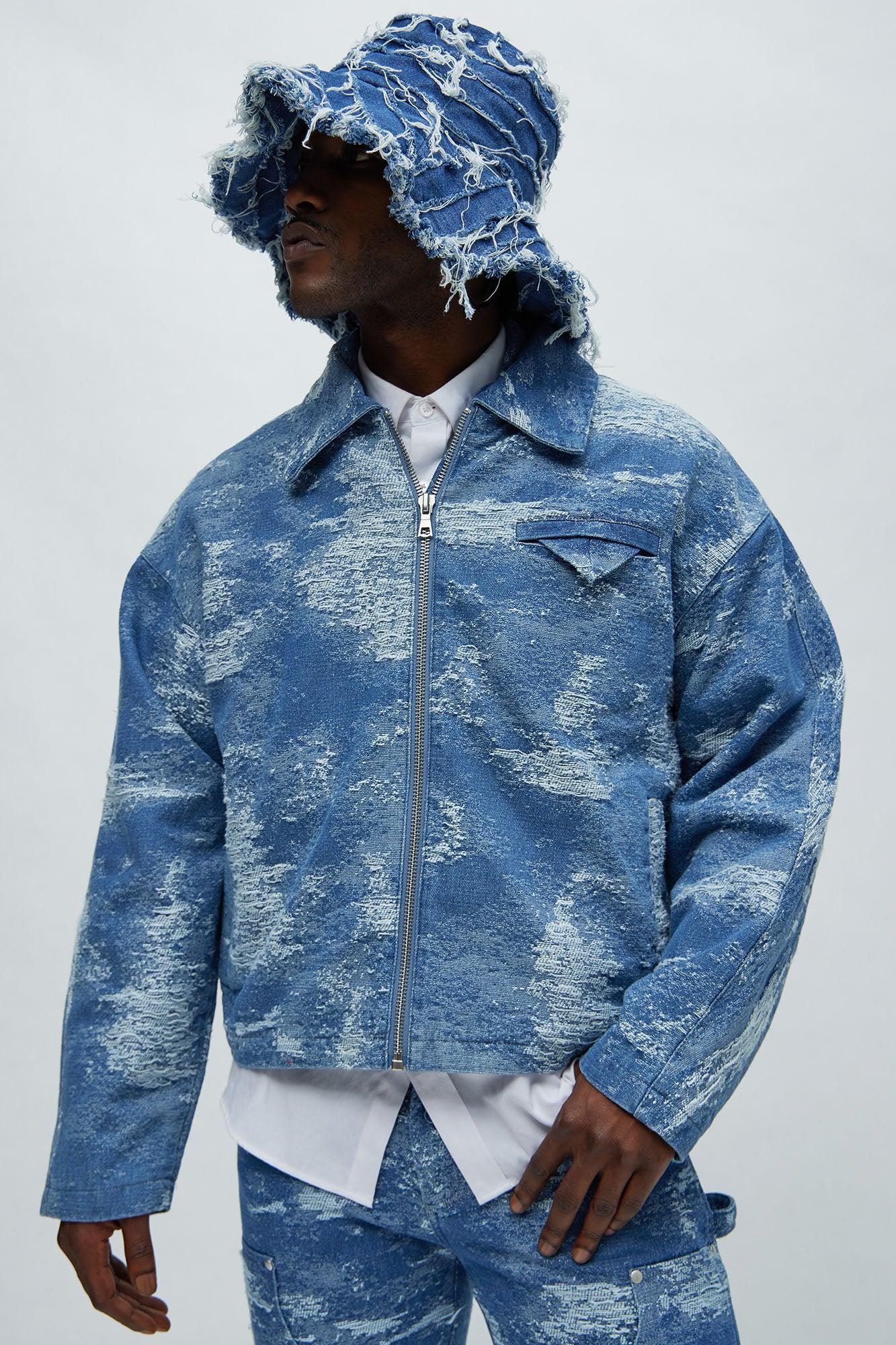 Cloud 9 Textured Cropped Jacket - Light Blue Product Image