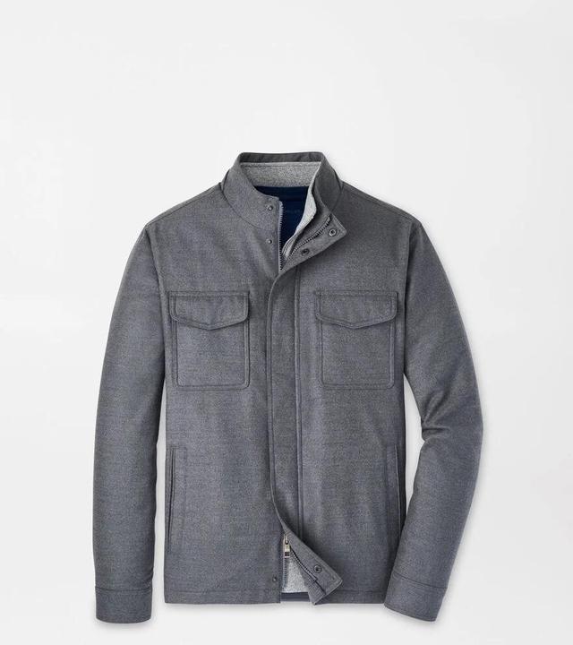 Peter Millar Mens Norfolk Wool Bomber | Color: Charcoal | Size: XL Product Image