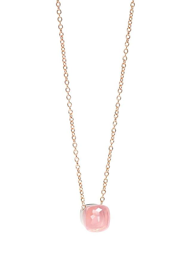 Womens Nudo 18K Rose Gold & White Gold & Rose Quartz Pendant Necklace Product Image