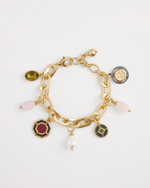 Vintage Inspired Gold Charm Bracelet   Chico's - Gold - Women Product Image