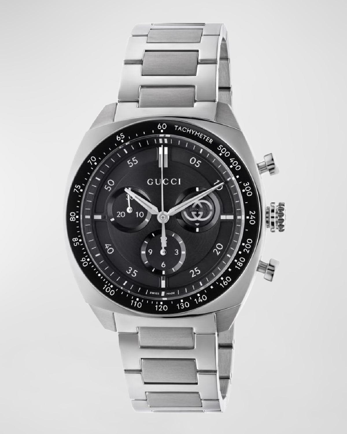 Gucci Mens Swiss Chronograph Interlocking Stainless Steel Bracelet Watch 41mm Product Image