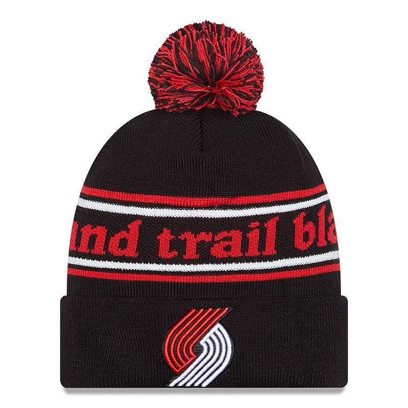 Mens New Era Portland Trail Blazers Marquee Cuffed Knit Hat with Pom Product Image