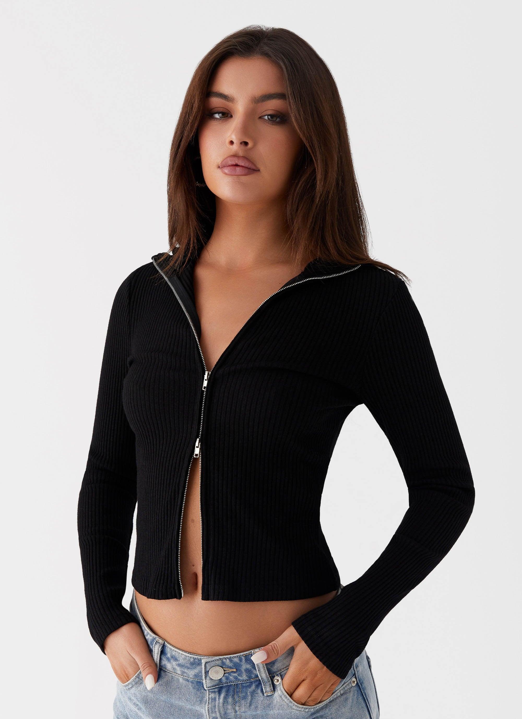 Barbara Long Sleeve Top - Black Product Image