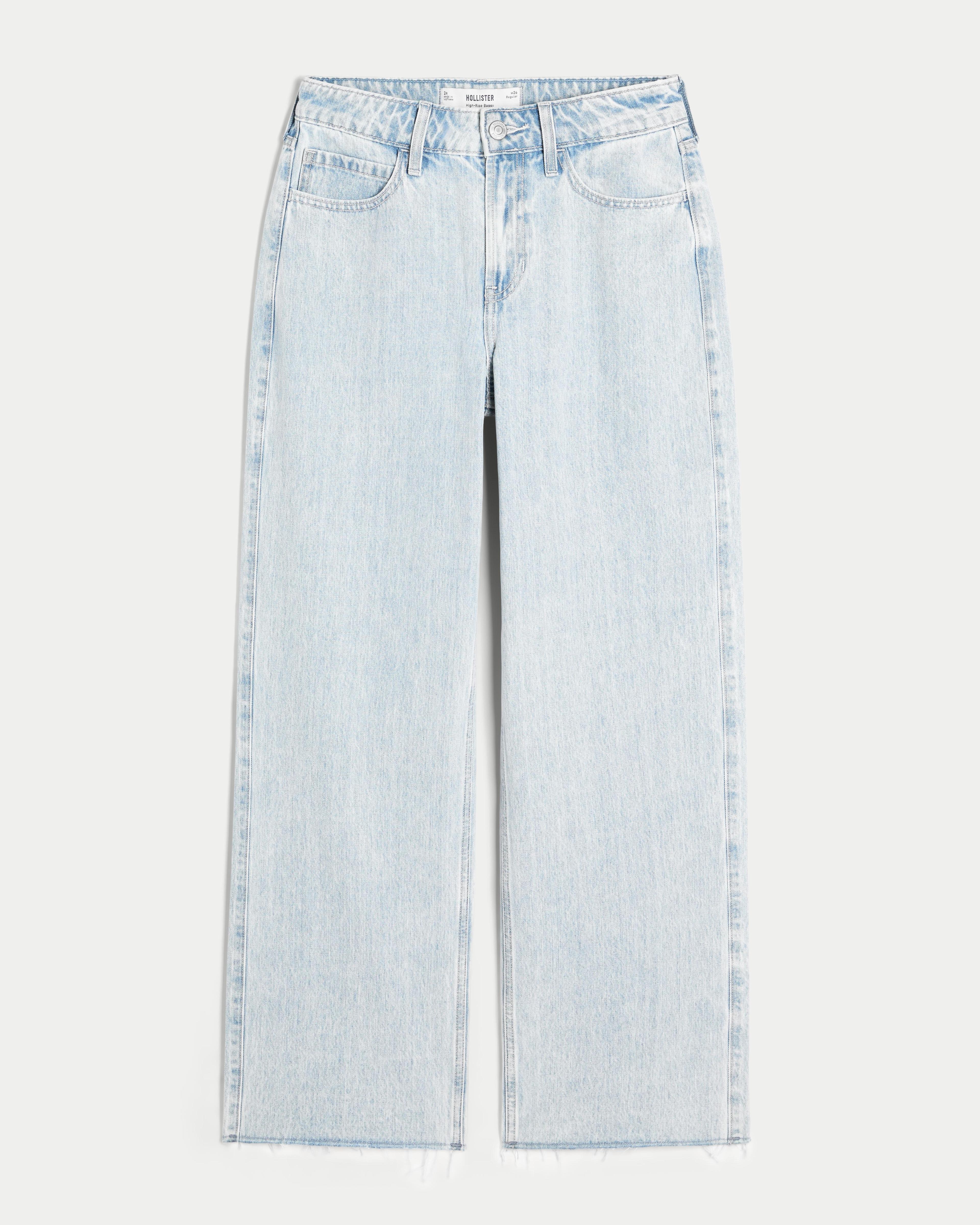 High-Rise Light Wash Baggy Jeans Product Image