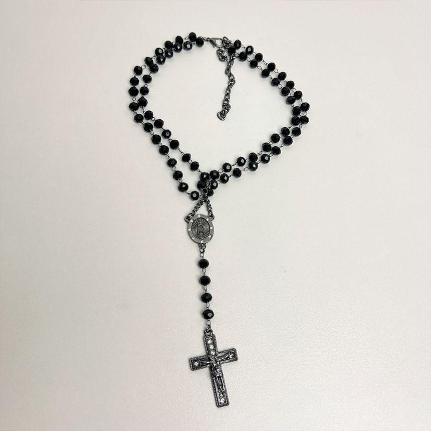 Cross Alloy Pendant Acrylic Bead Choker Product Image