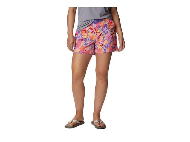 Columbia Summerdry Cargo Shorts (Wild Geranium/Floriated) Women's Shorts Product Image