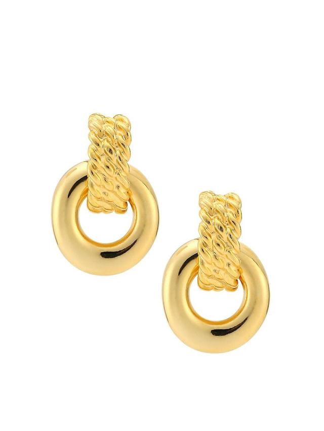 Womens 22K Goldplated Doorknocker Clip-On Earrings Product Image