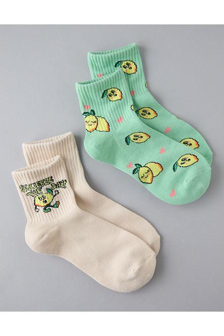 AE Lemon Boyfriend Socks 2-Pack Womens Product Image