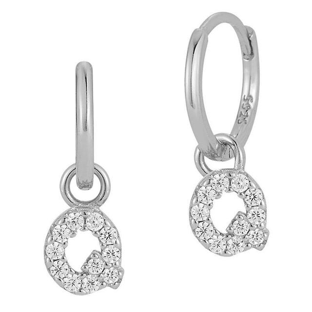 Sunkissed Sterling Cubic Zirconia Initial Drop Earrings, Womens, Silver Tone Q Product Image