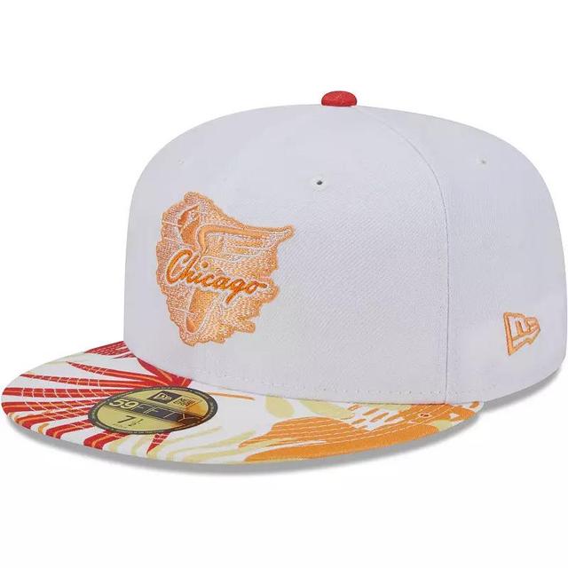 Mens New Era /Orange Chicago Sox Flamingo 59FIFTY Fitted Hat Product Image