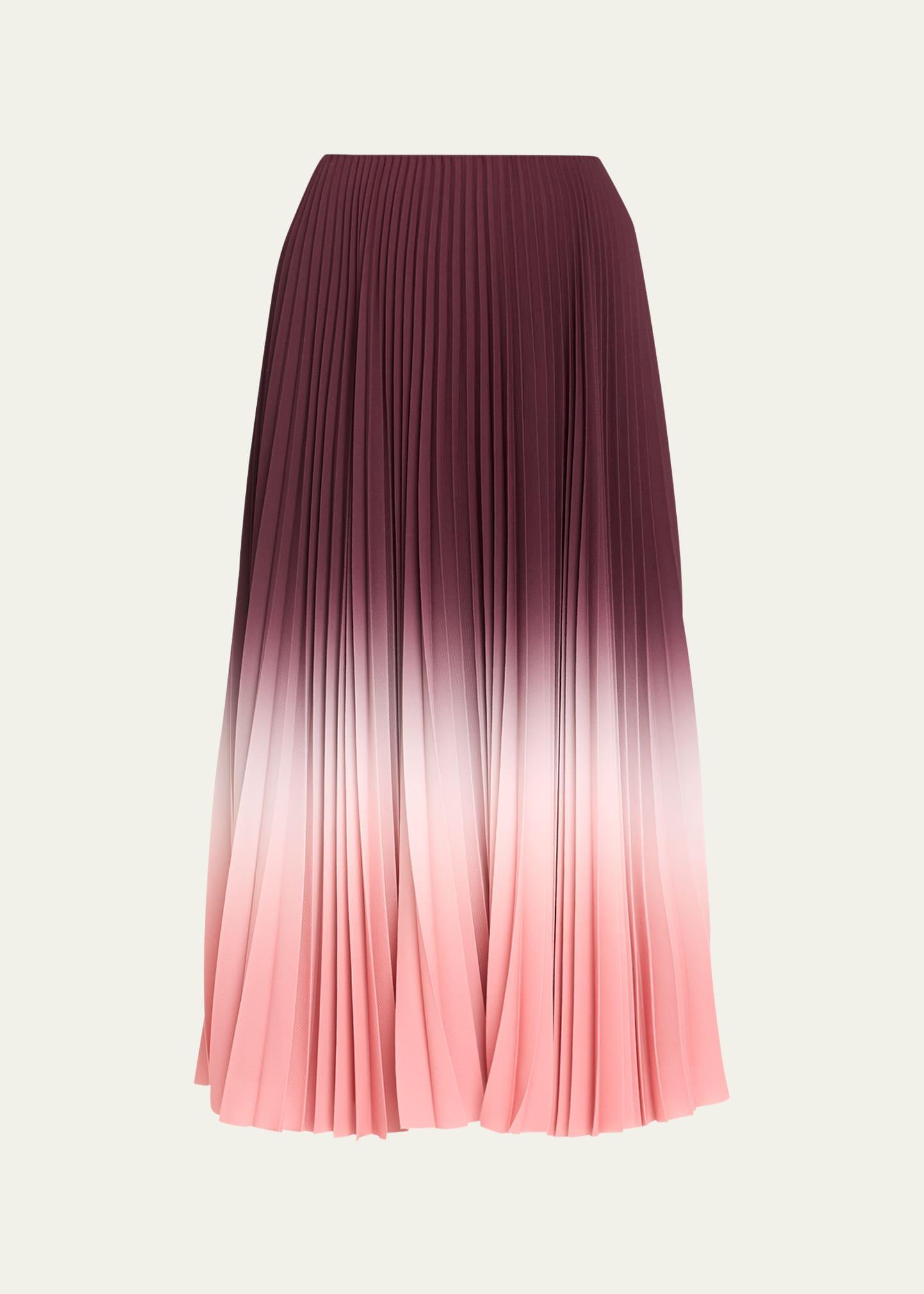 Dip Dye Marocaine Pleated Crepe Midi Skirt Product Image