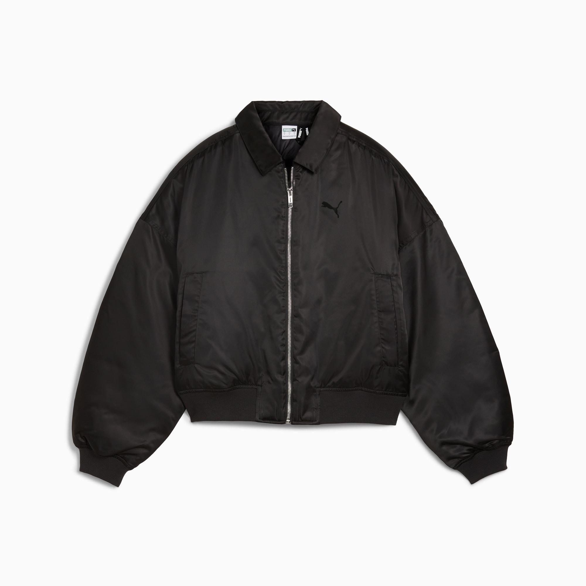 Women's Satin Bomber Jacket Product Image