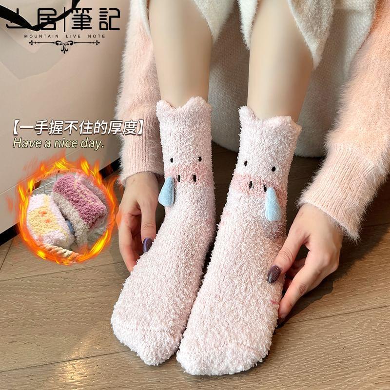 Set of 4 Pairs: Cartoon Fleece Socks Product Image