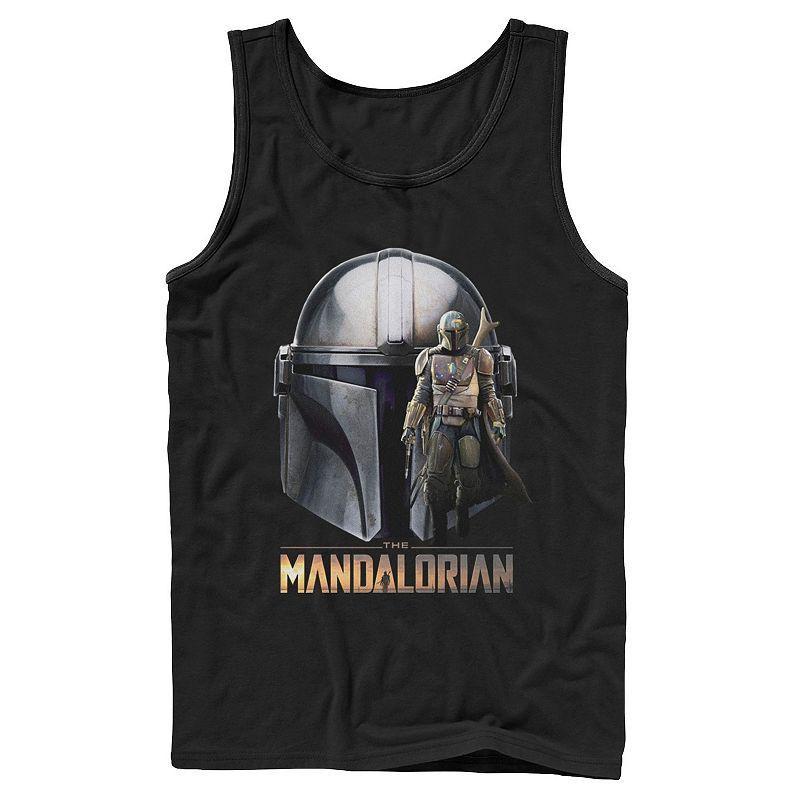 Mens Star Wars The Mandalorian Helmet Portrait Mashup Tank Top Product Image