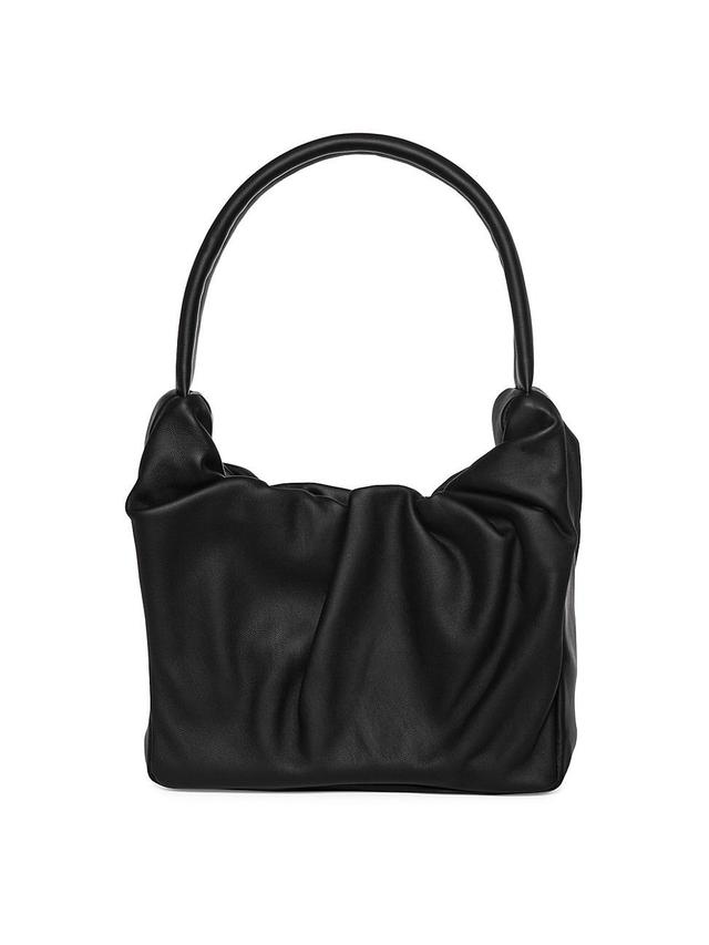 Womens Felix Ruched Leather Top Handle Bag Product Image