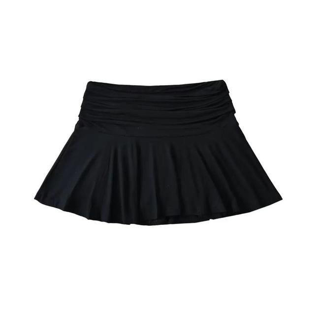 High Waist Plain Mini A-Line Skirt Product Image