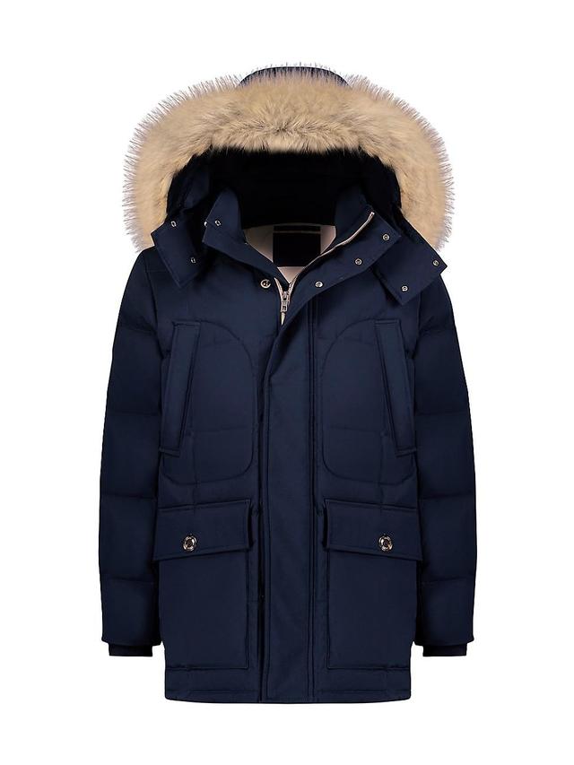 Andrew Marc Olmstead Hooded Down Puffer Jacket with Faux Fur Trim Product Image