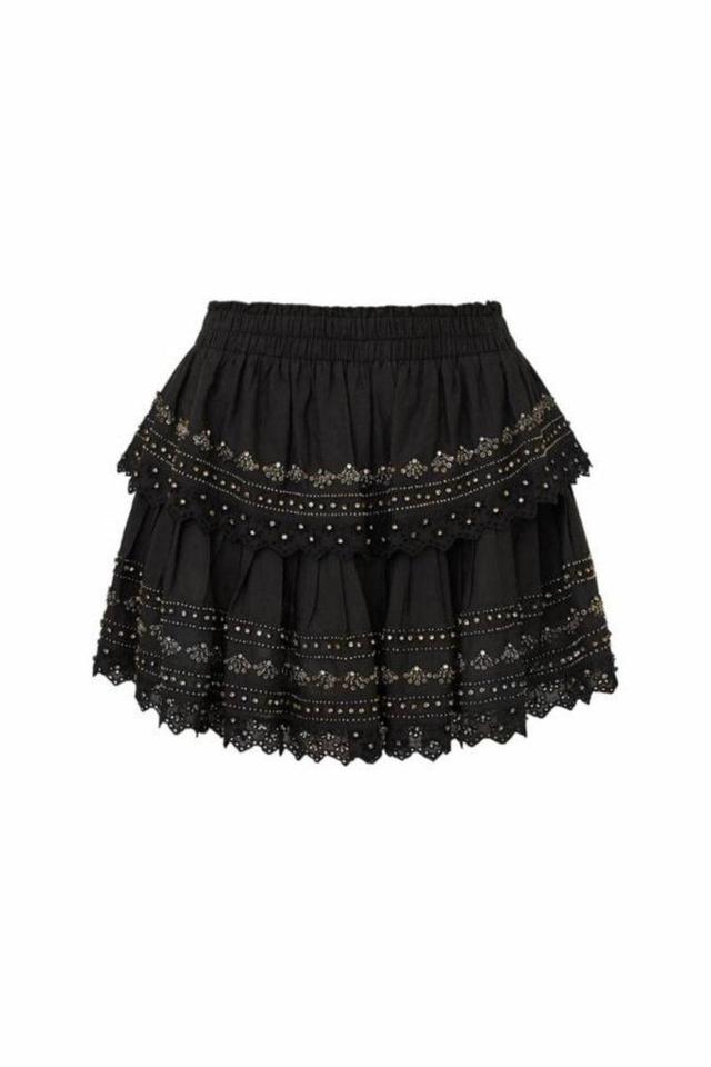 Ruffle Rhinestone-Studded Skirt Product Image