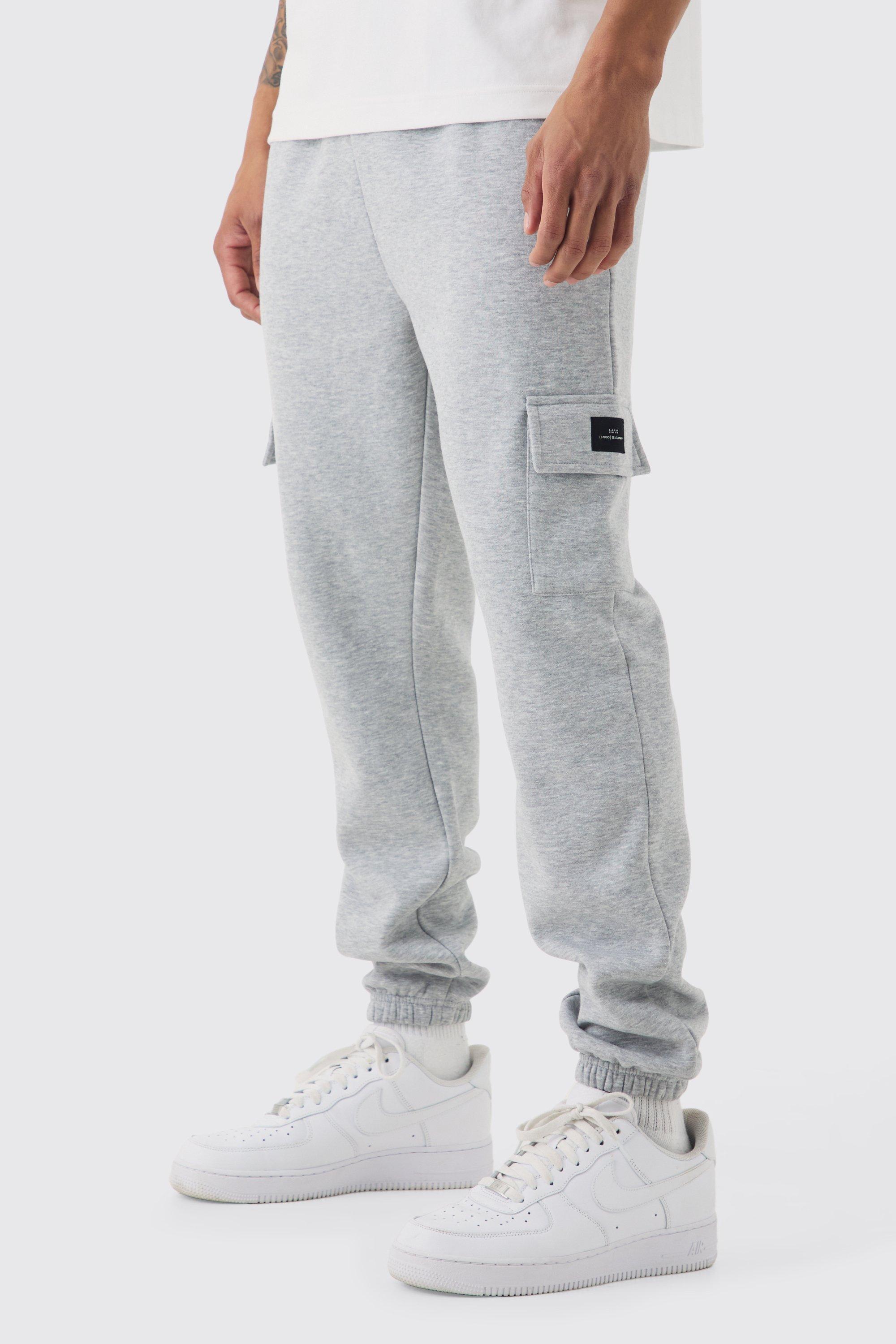 Slim Fit Woven Tab Basic Cargo Jogger | boohooMAN USA Product Image