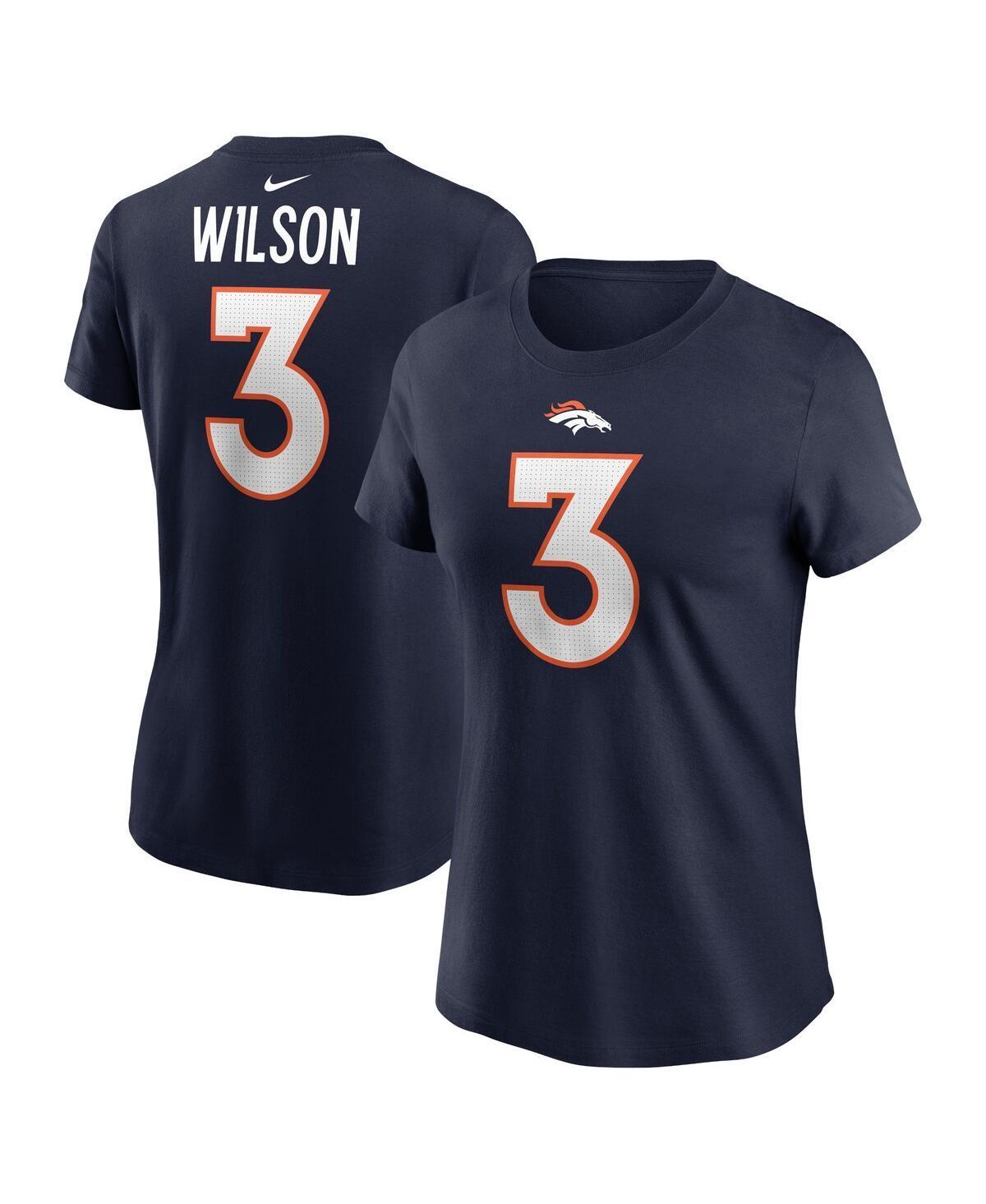 Womens Nike Russell Wilson Navy Denver Broncos Player Name and Number T-shirt Product Image