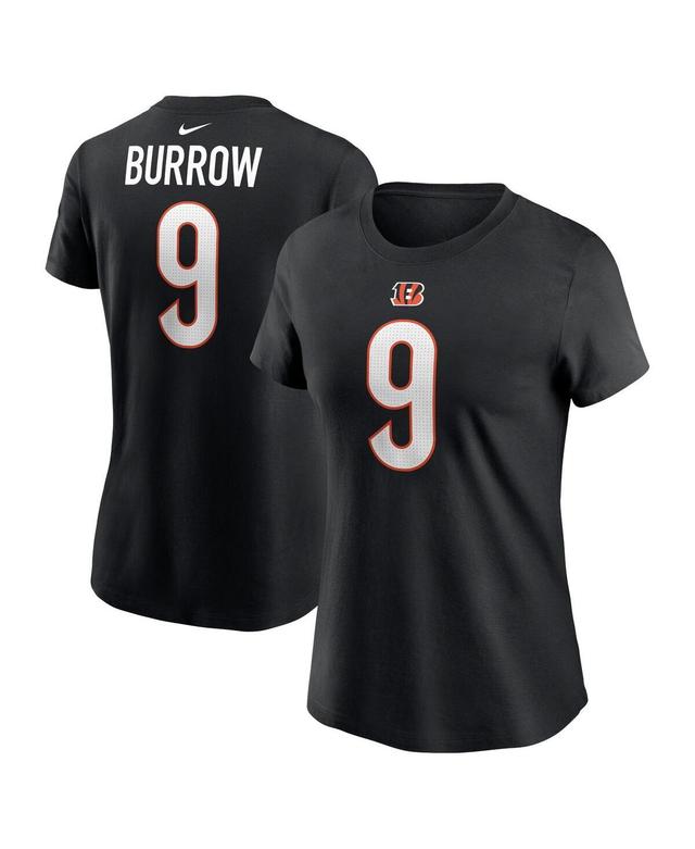 Womens Nike Joe Burrow Black Cincinnati Bengals Player Name and Number T-shirt Product Image